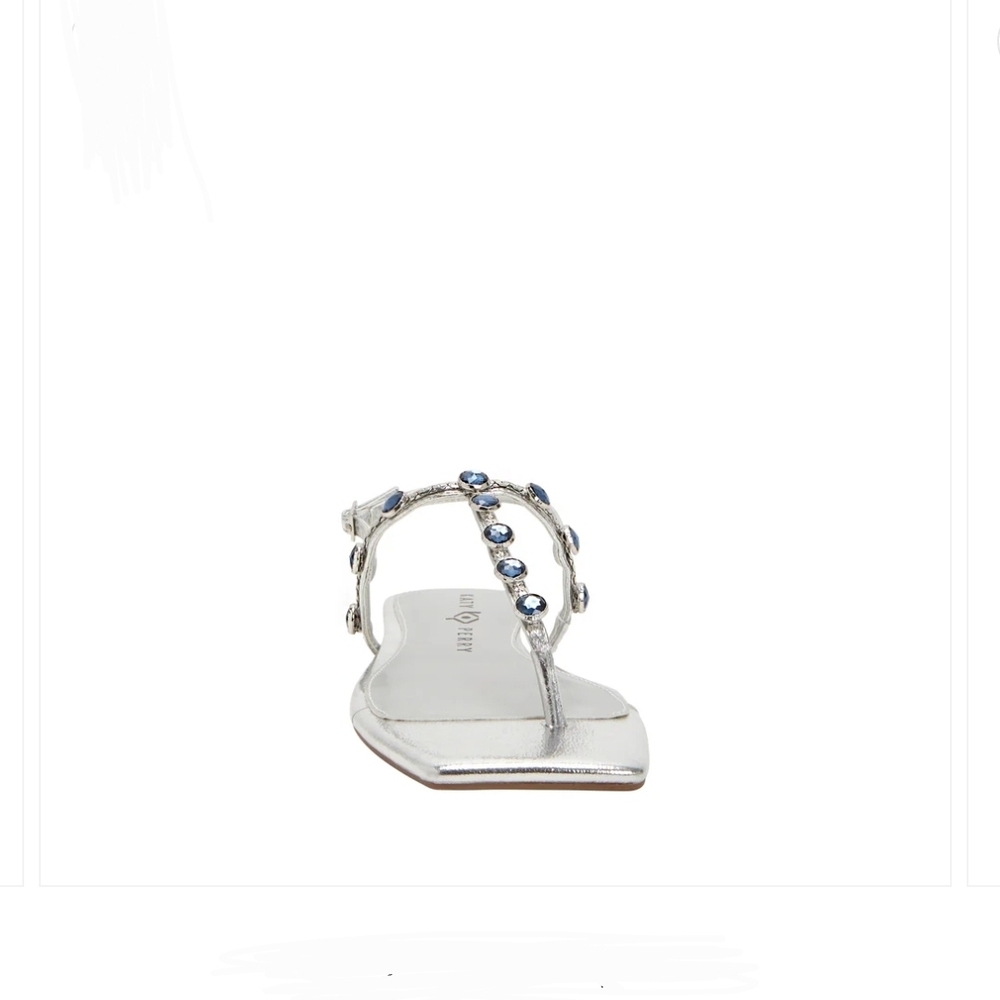 Katy Perry Collections Silver Sandal with Blue Gem Accents - Picture 3 of 8